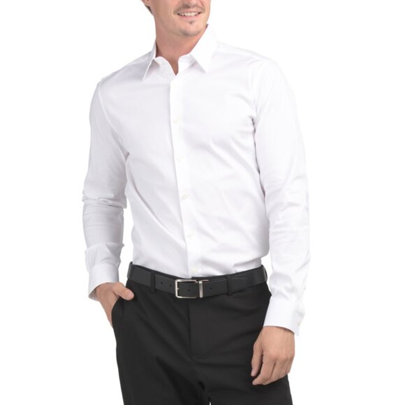 THEORY White Sylvain Precise Long Sleeve Shirt - Picture 1 of 2